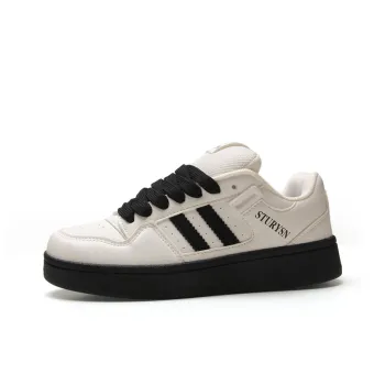 STUR YSN Wear resistant And Lightweight Low Top Skateboard Shoes Unisex White Black