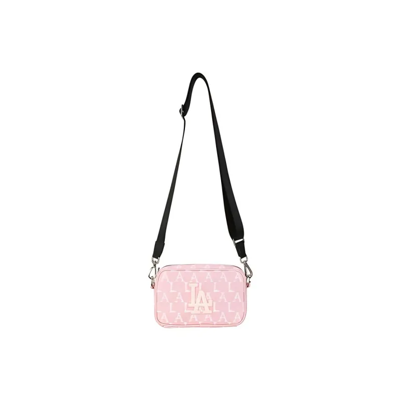 MLB Monogram Collection Nylon Fabric Shoulder Bag, Crossbody Bag Regular Unisex Cherry Blossom Pink-3