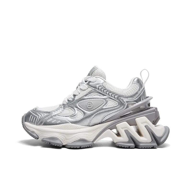 CHERYKALLY Cushioned Anti Slip Wear Resistant Lightweight Height Increasing Low Top Chunky Sneakers Women's-0