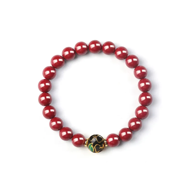 Moon Jewelry Reconstructed Cinnabar Bracelets Unisex-24