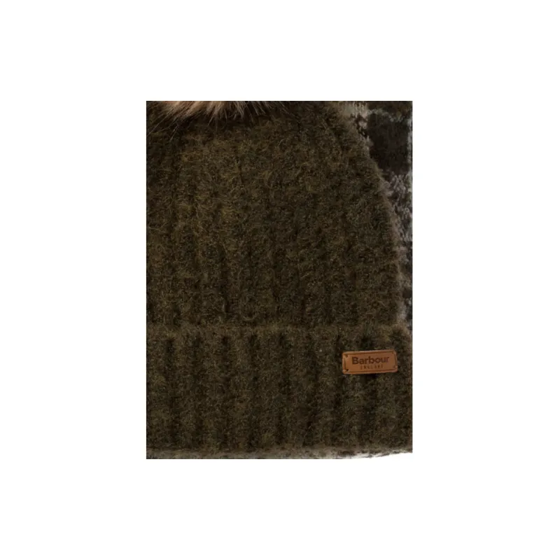 BARBOUR Saltburn Tartan Scarf & Beanie Knitted Set-2