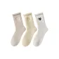 [3 Pack, Thickened Embroidery Thermal Socks]Beige+Custard+White