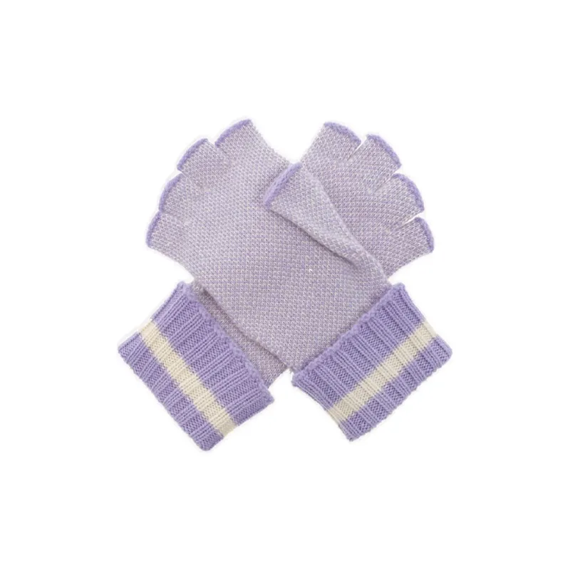 GUCCI Cashmere Knit Gloves Women's Purple-1