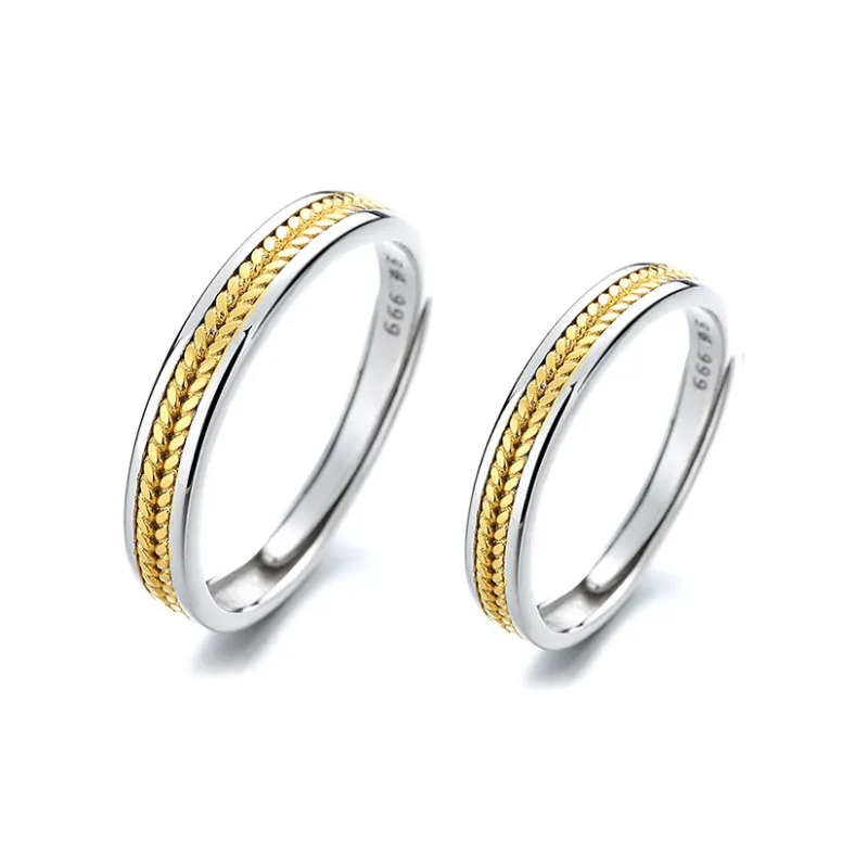 KLFOOK 999 Fine Silver Rings Unisex-0