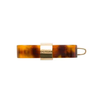 PRADA Metal Hair Clips Women's Honey/Tortoiseshell