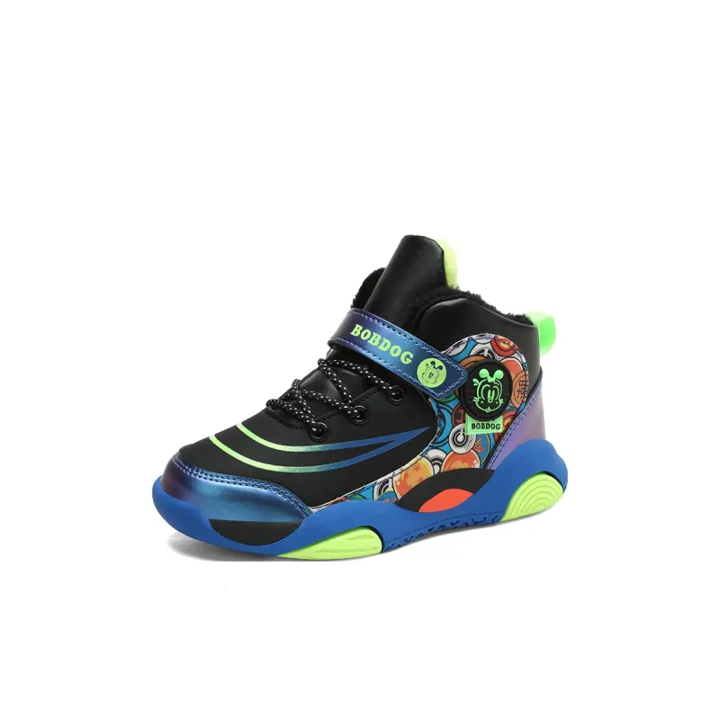 BOBDOG Slip Resistant Cushioning Wear Resistant Warm Mid Top Children's Basketball Shoes Kids'-15