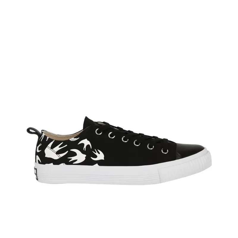 Alexander McQueen Swallows Low-Top Sneaker Black White Women's-1