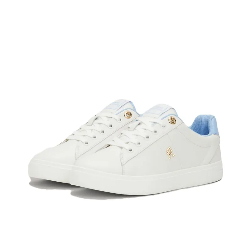 Tommy Hilfiger Essential Low Top Skateboard Shoes Women's White Blue-2