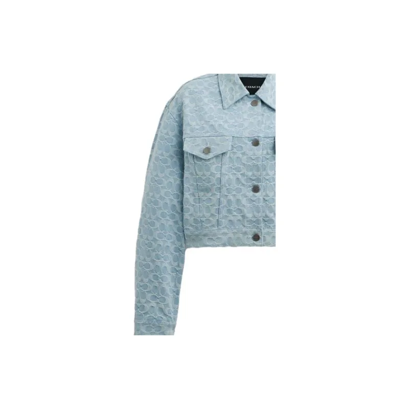 COACH Denim Jackets Women's Blue-4
