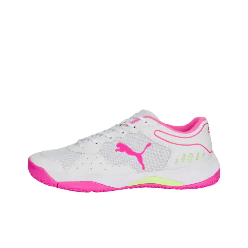PUMA Solarsmash RCT Slip Resistant And Breathable Low Top Tennis Shoes Women's Pink White