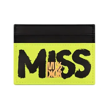DIOR Miss Dior Calfskin Card Holder Women's Lime/Black