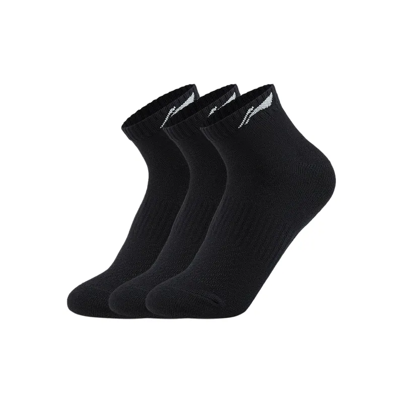 LiNing Fitness Series Ankle Socks Unisex 3 Pack Black-0