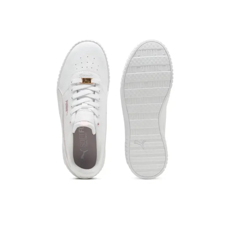 PUMA Carina 2.0 Anti Slip Wear Resistant Low Top Skateboard Shoes Women's White Pink-3