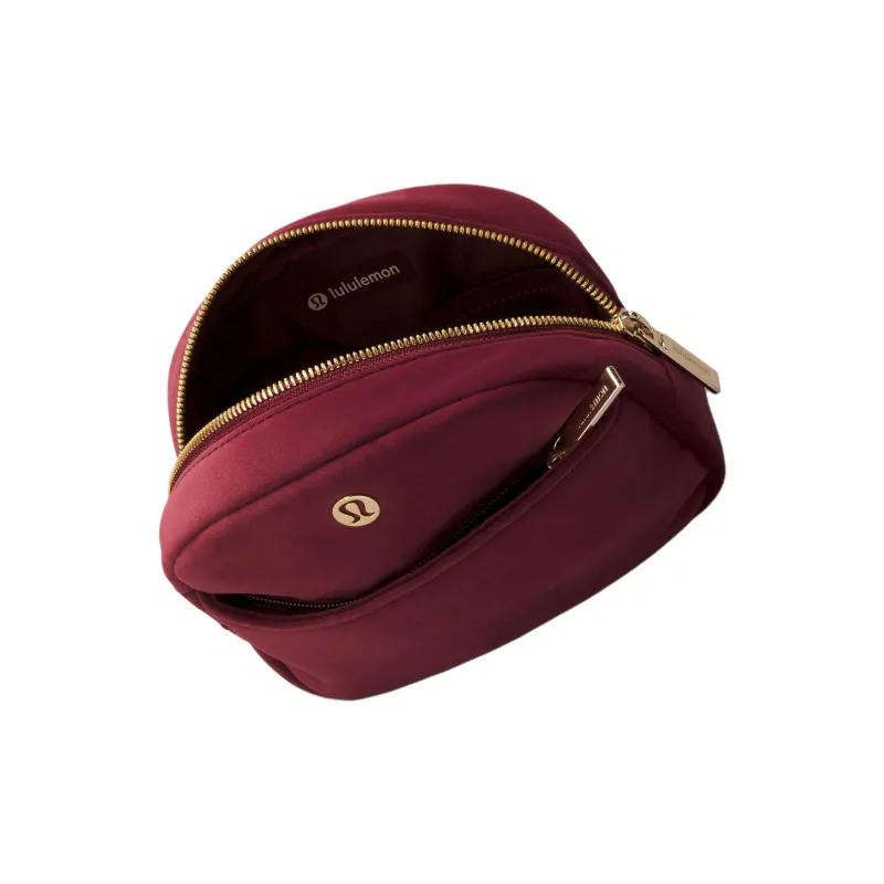 Lululemon Recycled Polyester Storage Bag Mini Women's Wine Berry & Gold-2