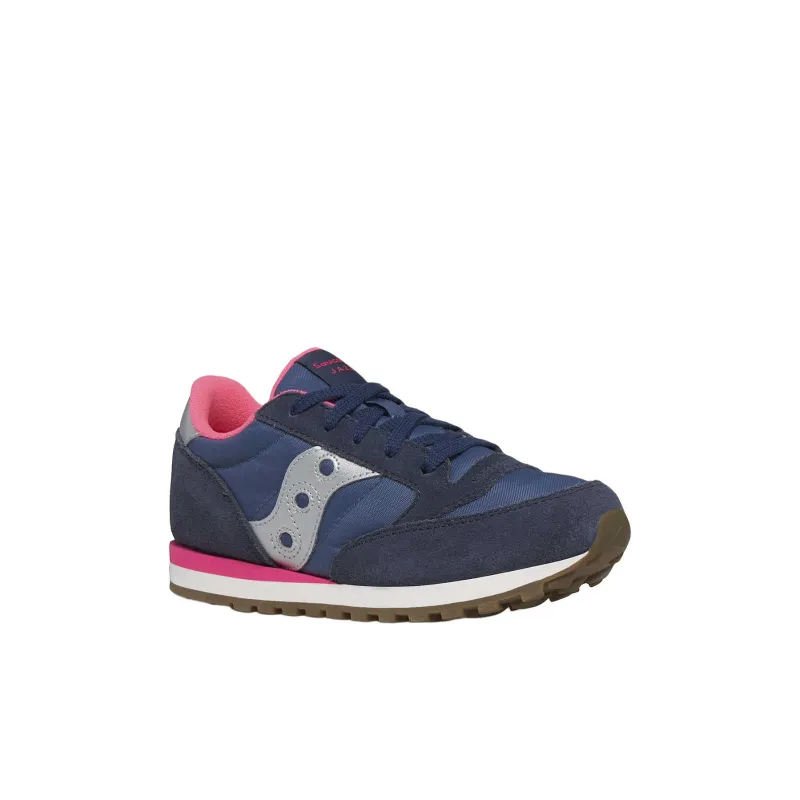 Saucony Jazz Original Anti-Slip Wear-Resistant Low-Top Kids Lifestyle Shoes Marine Blue Silver Pink Kids'-2