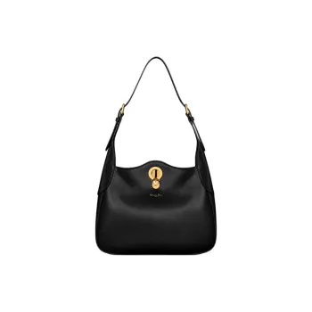 DIOR Calfskin Hobo Bag, Handbag, Shoulder Bag Large Size Women's Black