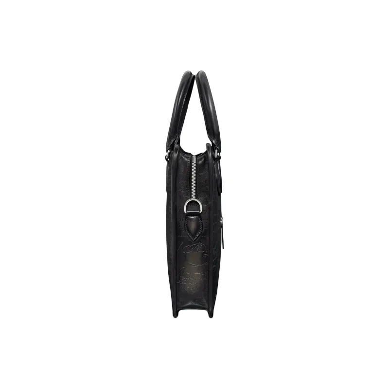 BERLUTI Leather Briefcases Small Size Men's Black-2