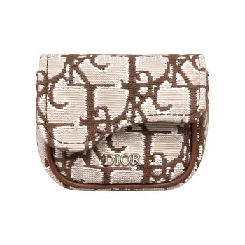 DIOR CACTUS JACK Collaboration Jacquard Fabric Wrist Bag Men's Coffee