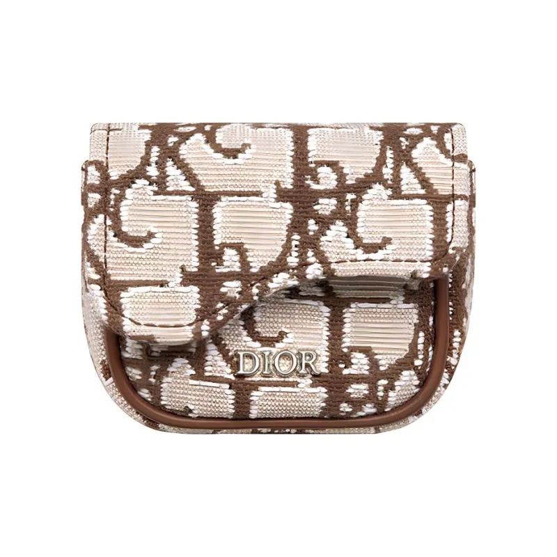 DIOR CACTUS JACK Collaboration Jacquard Fabric Wrist Bag Men's Coffee-0