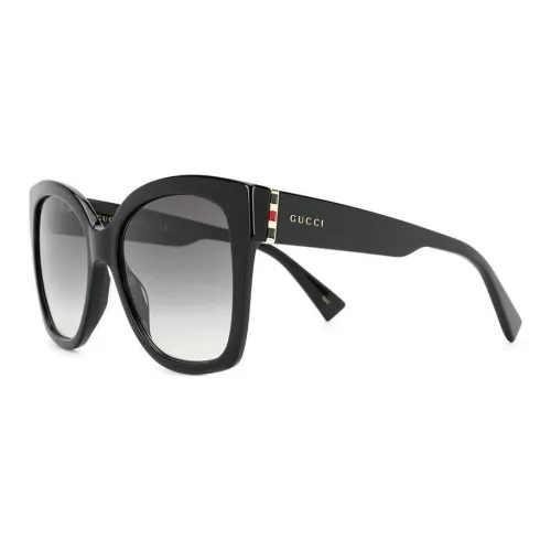 GUCCI Plastic Titanium Alloy Butterfly Sunglasses Unisex Black
