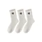 [3 Pack, Thickened Embroidery Thermal Socks]3 Pack White