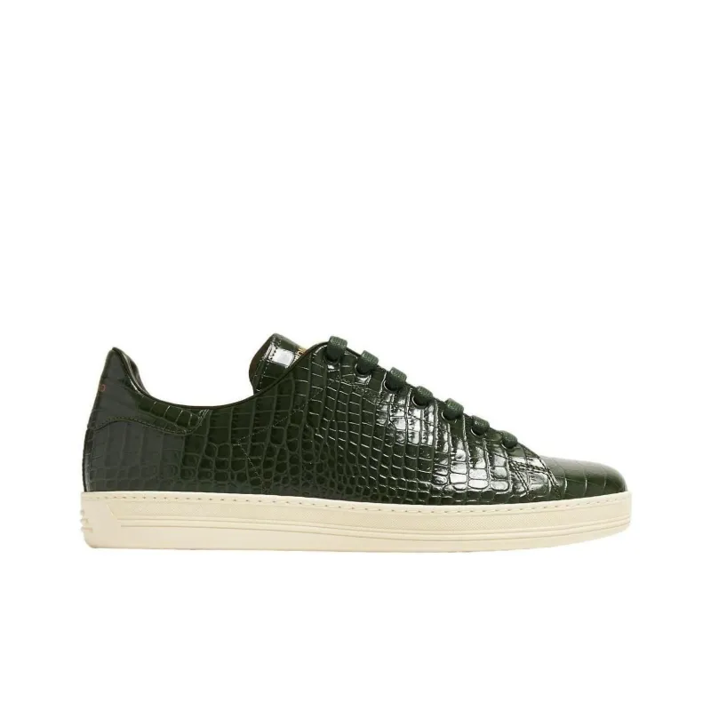TOM FORD Warwick Crocodile-embossed Leather Sneakers-1
