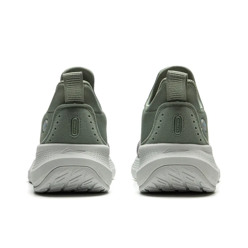 LiNing SOFT GO Anti Slip Wear Resistant Low Top Casual Shoes Men's Gray Green-5