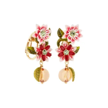 LES NEREIDES Gold Plated Clip On Earrings Women's Pink