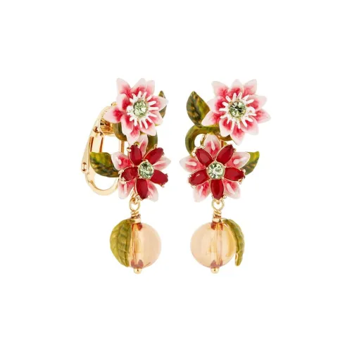 LES NEREIDES Gold Plated Clip On Earrings Women's Pink