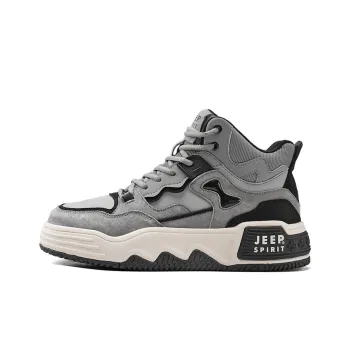 JEEP SPIRIT Skateboard Shoes Unisex High Top Climbing Gray