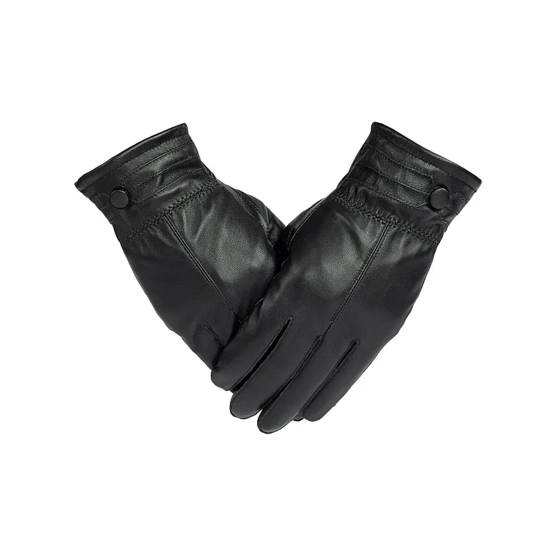 Shanghai Story Sheepskin Knit Gloves Men's Black Gift Box Set-57