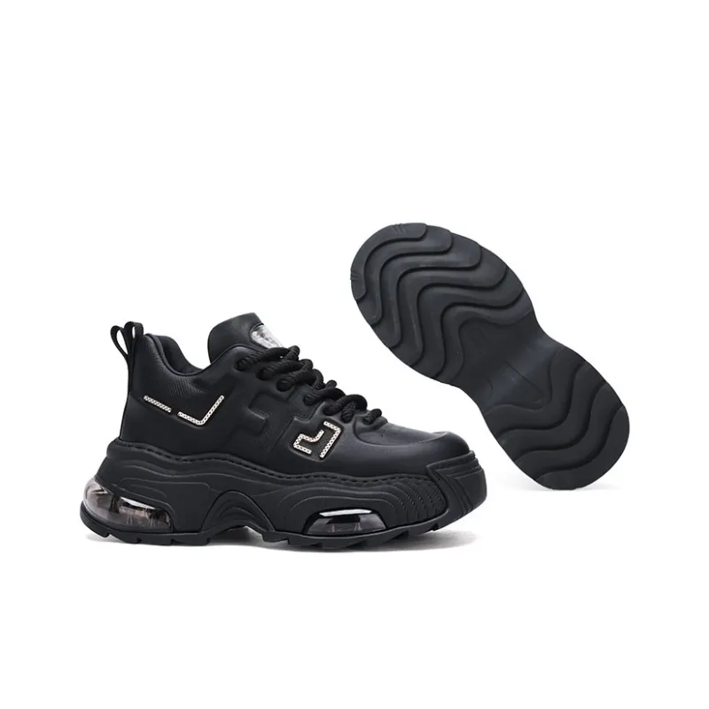 U7 Low Top Chunky Sneakers Men's Black-3