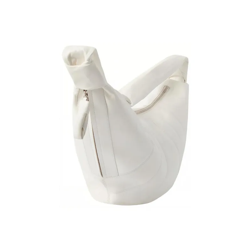 Lemaire Croissant Series Lambskin Croissant Bag Goat Horn Bag Crossbody Bag Shoulder Bag Large Size Women's White-2