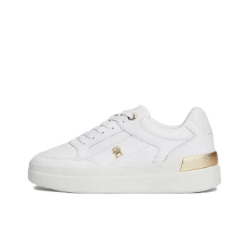 Tommy Hilfiger Trainers Low Top Skateboard Shoes Women's White Gold
