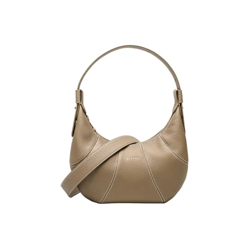 GELANNI Cow Leather Shoulder Bag Women's Black/Gray-11