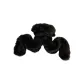Black Plush Wave Claw Clip (Approx. 15cm)