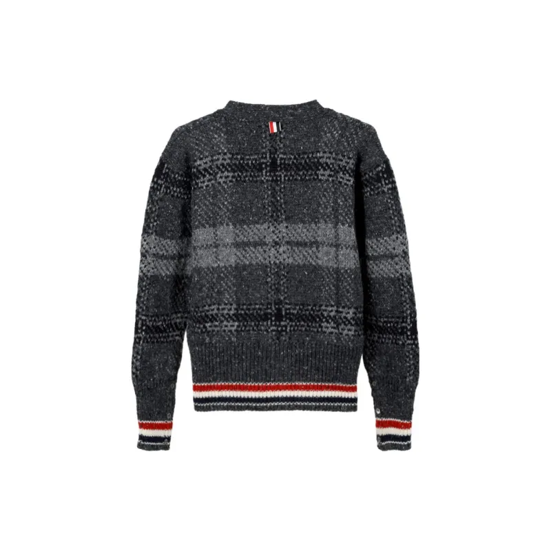 THOM BROWNE Tartan check Pattern Cardigan-1