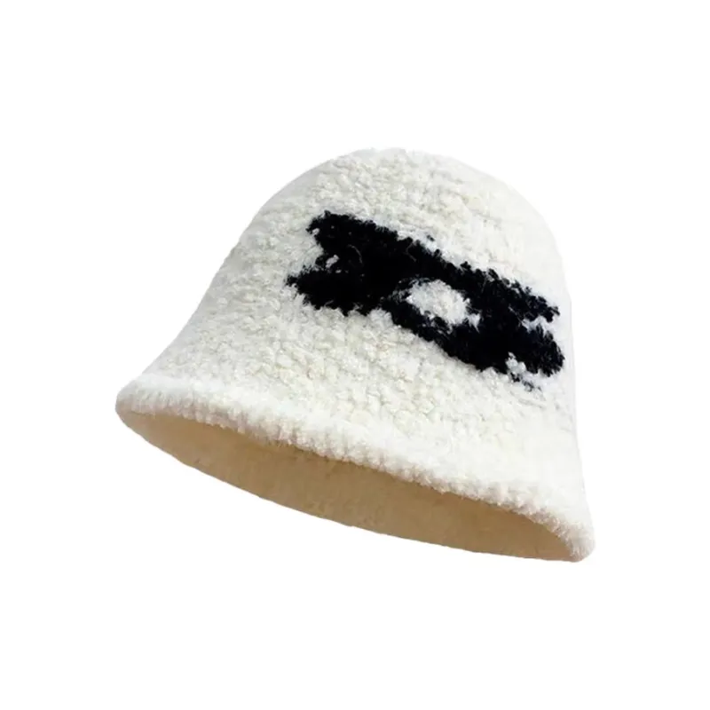 PISHUSHU Polyamide Bucket Hats Women's Black White Caramel-1
