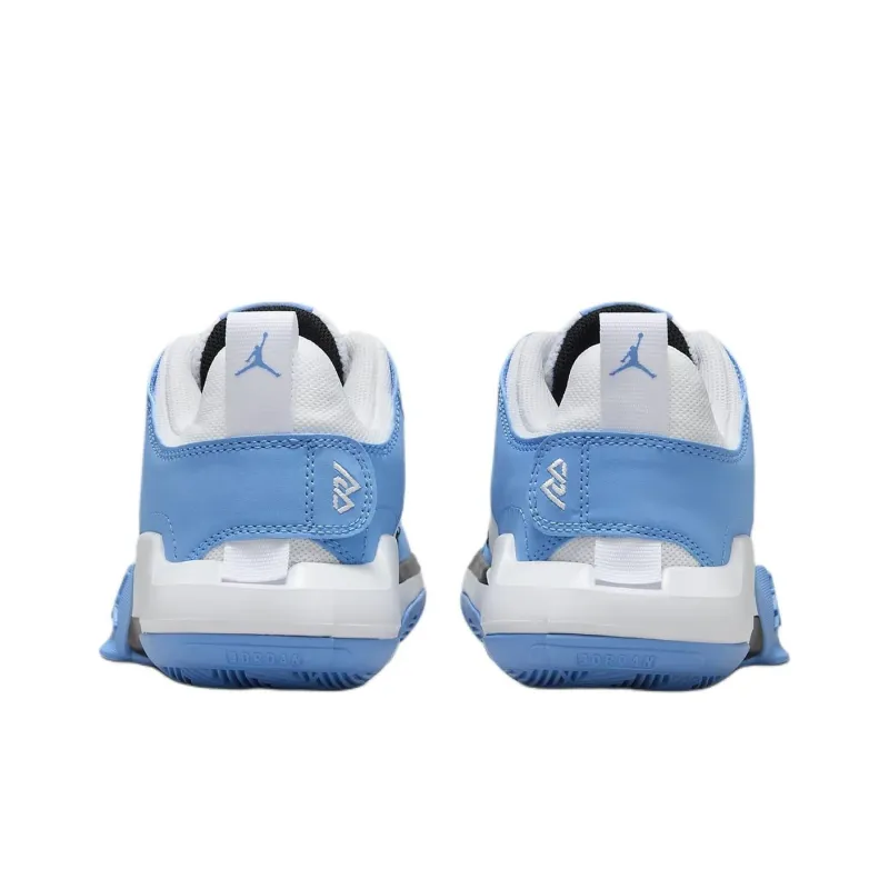 Jordan One Take 5 Anti Slip Wear Resistant Low Top Children's Basketball Shoes White Blue Teenagers-4