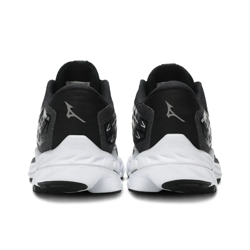 Mizuno Wave Inspire 20 Cushioning Anti Slip Wear Resistant Breathability Low Top Running Shoes Unisex Black White-3