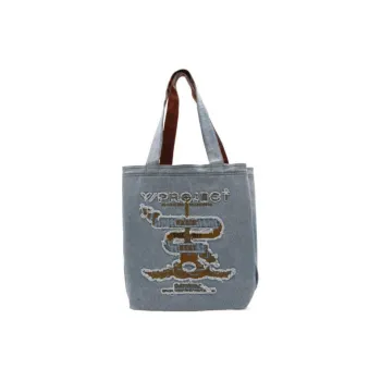 YProject Cotton Tote Bag, Shopping Bag, Handbag Women's Blue