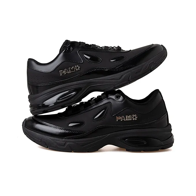 PAMP Wushan Gear Slip Resistant Height Increasing Low Top Casual Shoes Unisex Black-2