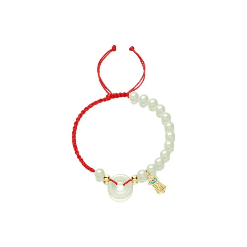 Andaozi Hetian Jade Bracelets Pale Greenish White Jade Women's-6