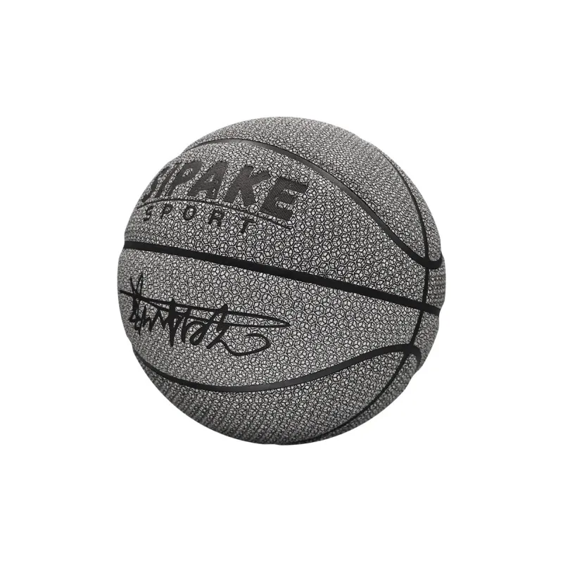 SIPAKESPORT Synthetic Leather Basketball Silver White Size 7 Standard Ball Reflective-1