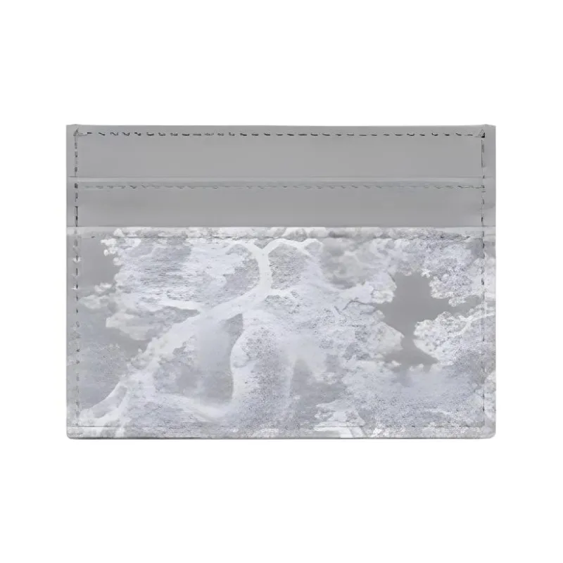DIOR 30 Montaigne Cow Leather Jacquard Card Holder Women's Gray-1