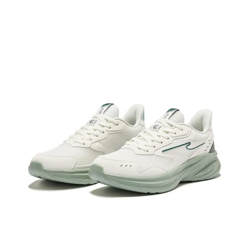 Erke Hunt Slip Resistant Lightweight Rebound Low Top Running Shoes Men's Microcrystal White Jade Green-2