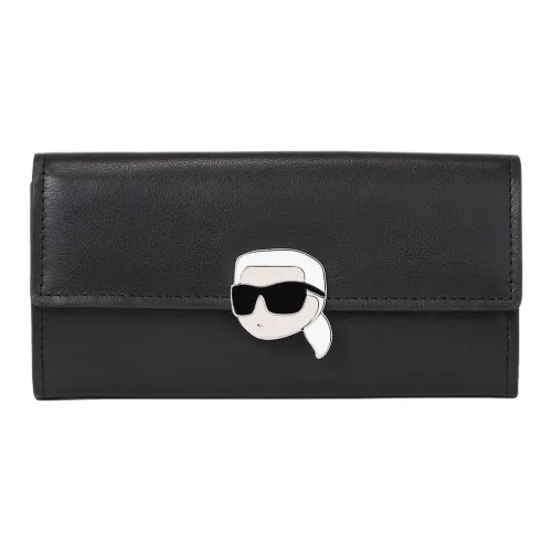 KARL LAGERFELD Cow Leather Wallet Women's Black