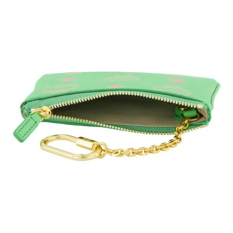 MCM Visetos Nappa Leather Trim Key Pouch Mini Women's Green-4