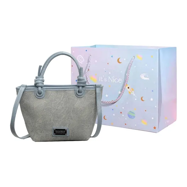GOX PU Handbag, Shoulder Bag Women's White/Black/Blue-7