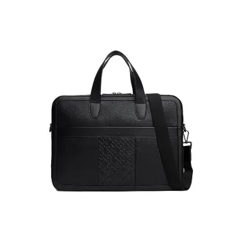 Tommy Hilfiger TH Monogram Polyurethane Laptop Bag Regular Men's Black